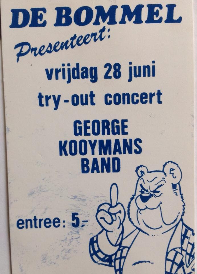 George Kooymans ticket Breda - De Bommel George Kooymans Band try-out concert June 28, 1985 Breda - De Bommel